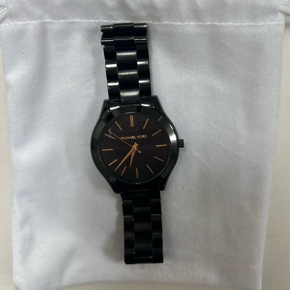 Black and gold Michael Kors Watch